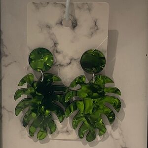 2/$12 Tropical Leaf Bohemian Statement Earrings